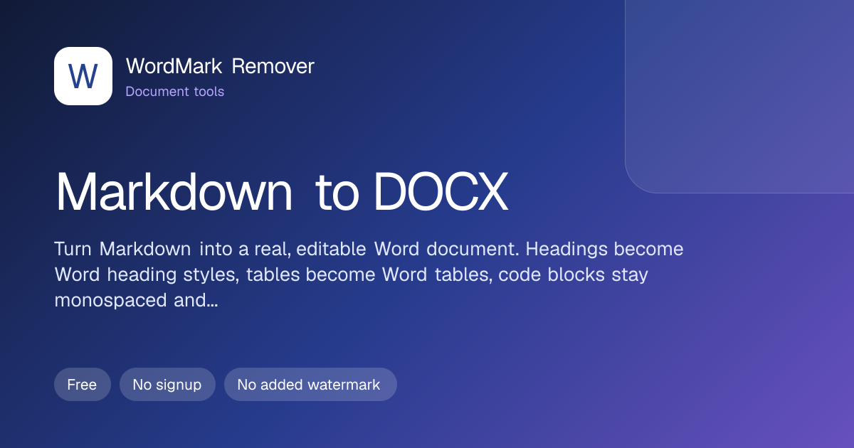Markdown to Word Converter - MD to DOCX, Free